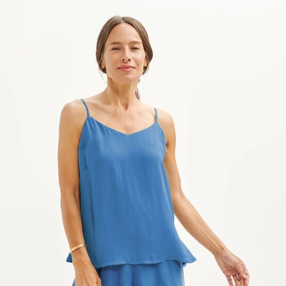 Amour Vert Lisbon Cupro Blouse, XS, Slate